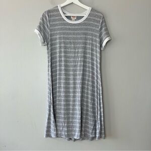 Mossimo Supply Co Striped Ribbed Crew Neck T-Shirt Dress XL